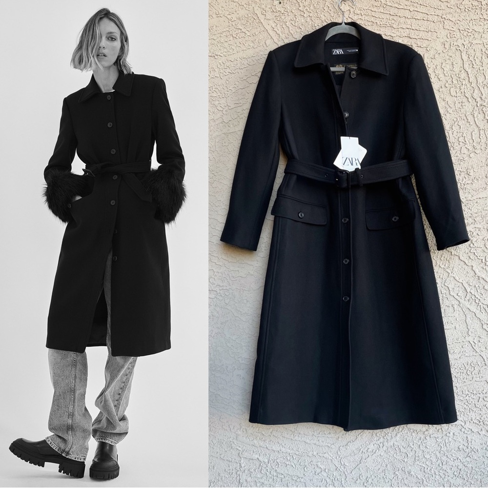 Zara Black Trench Coat - Picture 8 of 11